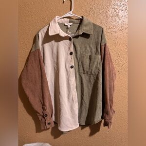 Blu pepper corduroy button up jacket